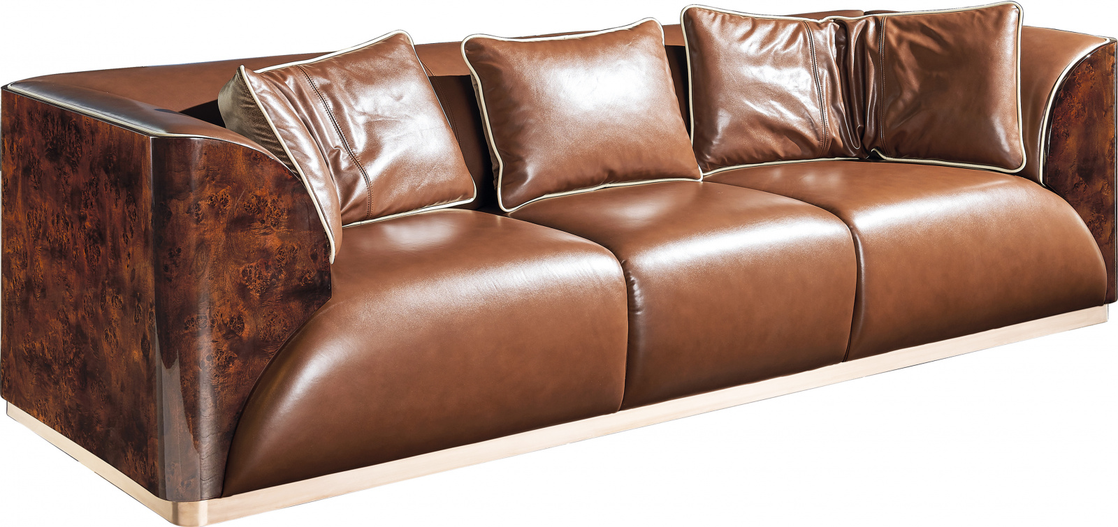 Трехместный дизайнерский кожаный диван Teseoni BREEZE DECORATION