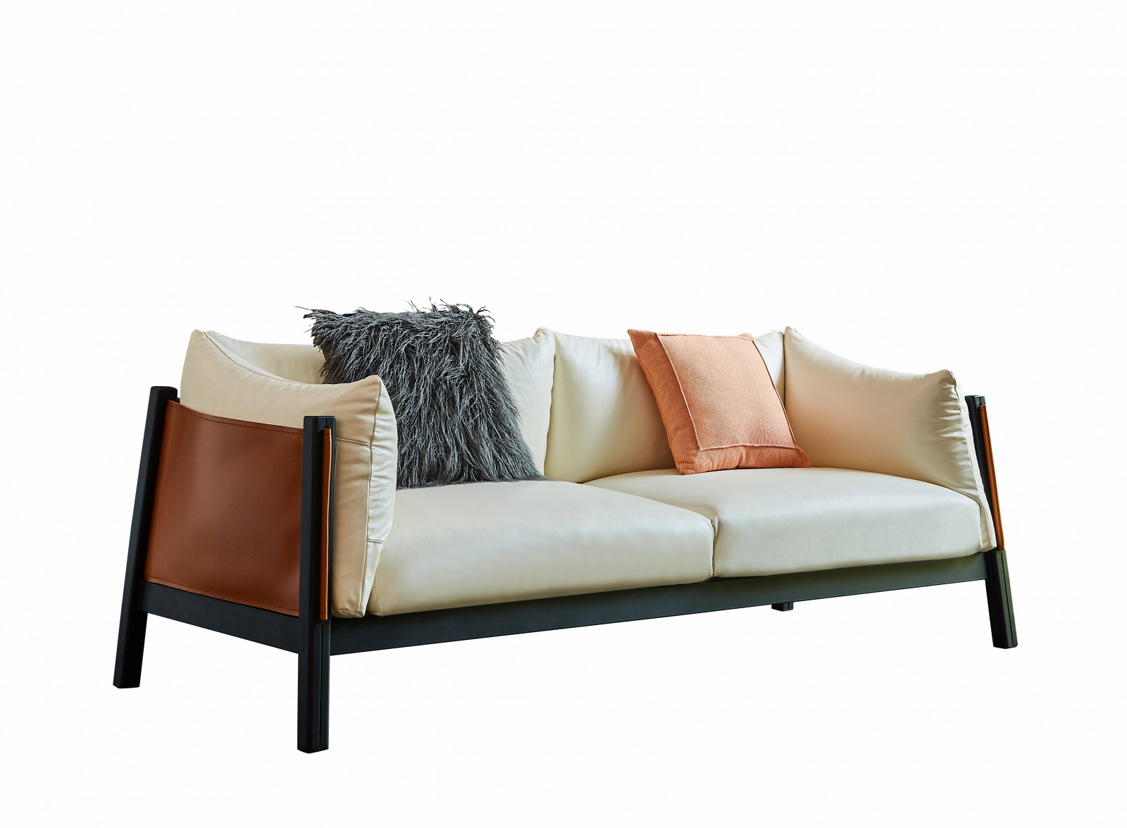 Трехместный дизайнерский кожаный диван 1726 BREEZE DECORATION