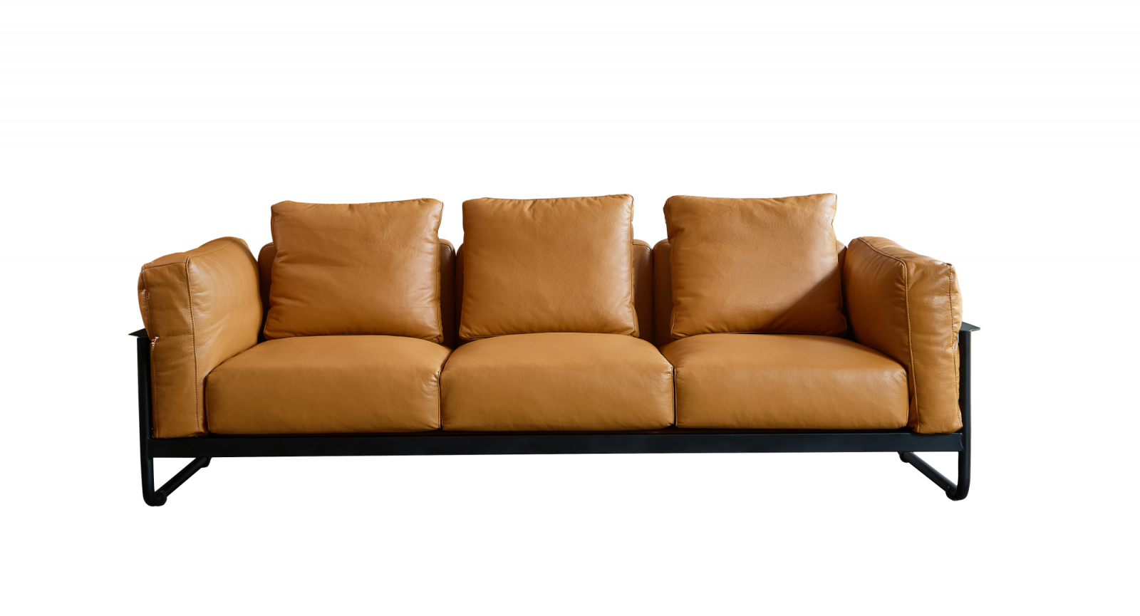 Трехместный дизайнерский кожаный диван Alonzo BREEZE DECORATION